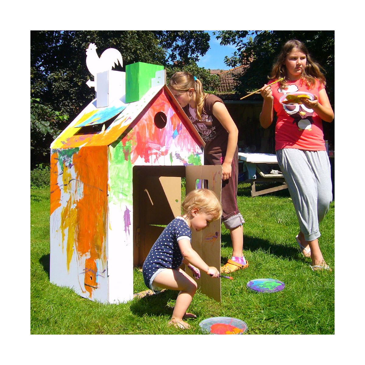Großes Papphaus für Kinder-kreatives Spiel im Haus und GartenPappe kartonhaus 